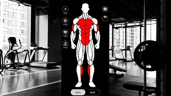 MuscleMap app training screen